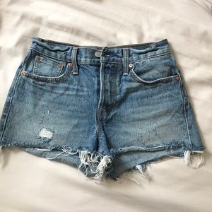 Levi’s high rise denim shorts